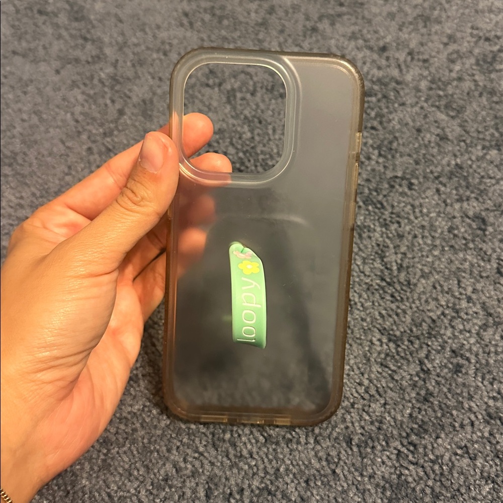 Clear Phone 14 pro Case with Green Strap